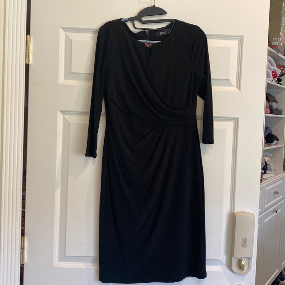 Lauren by Ralph Lauren Black Midi Dress